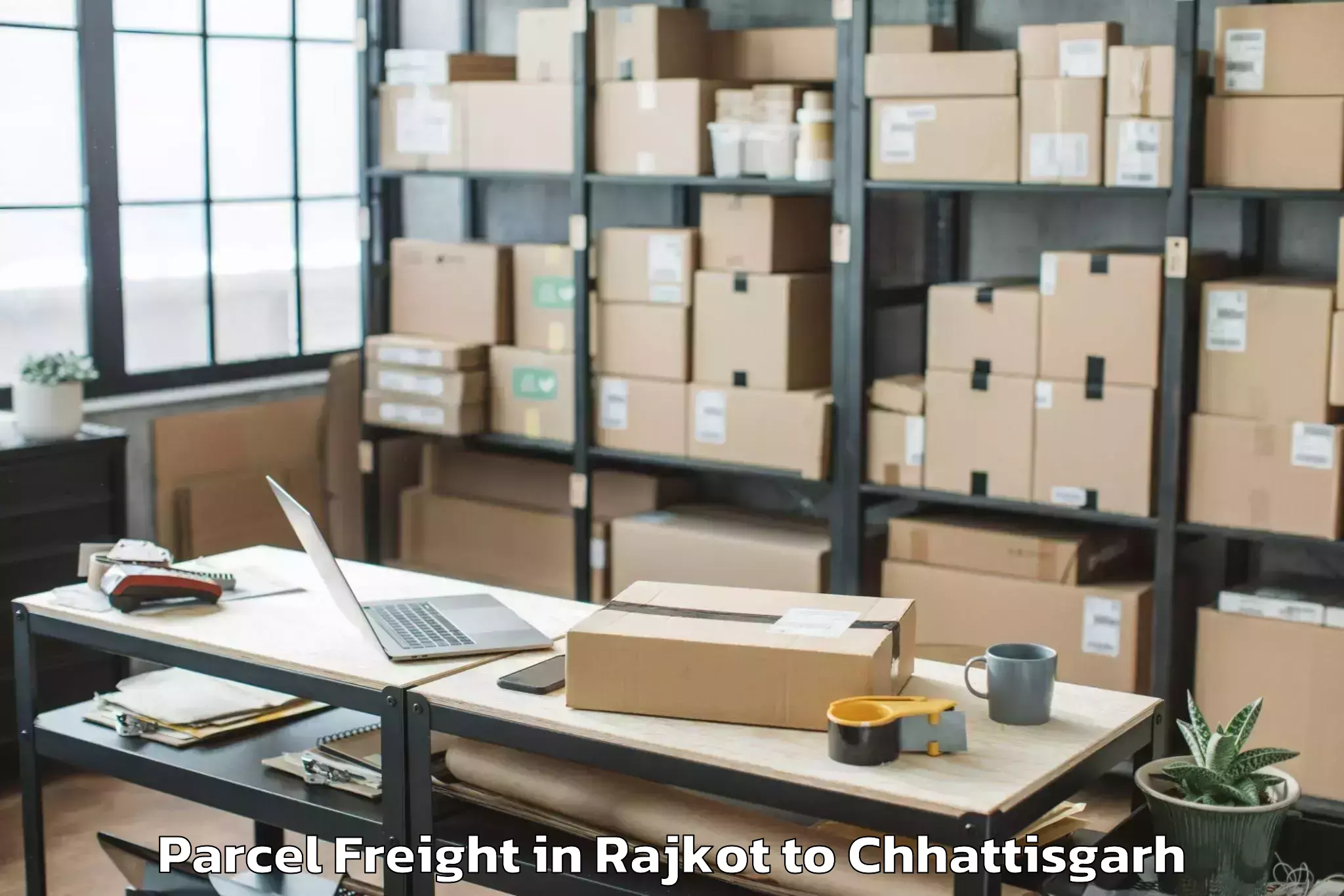 Discover Rajkot to Berla Parcel Freight